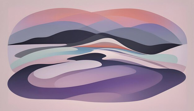 PSD serene colorful abstract sunset landscape