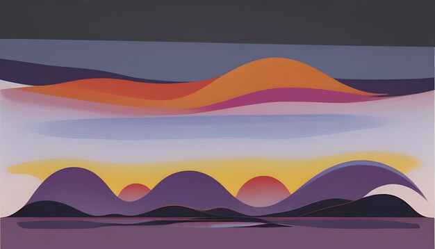 PSD serene colorful abstract sunset landscape