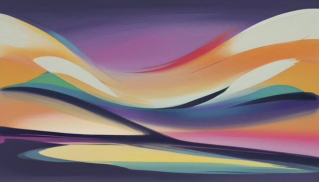 PSD serene colorful abstract sunset landscape