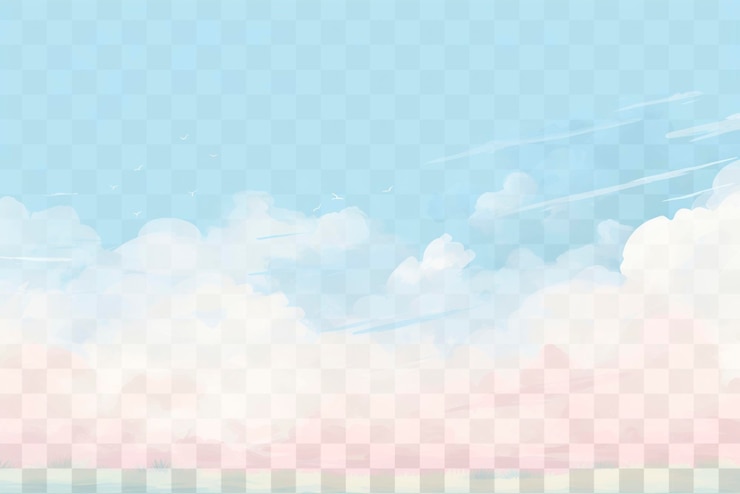 PSD serene pastel sky png paint texture overlay transparent background