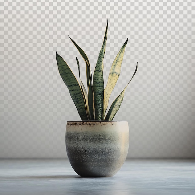 Serene Snake Plant dans un pot texturé sur un sol en béton poli