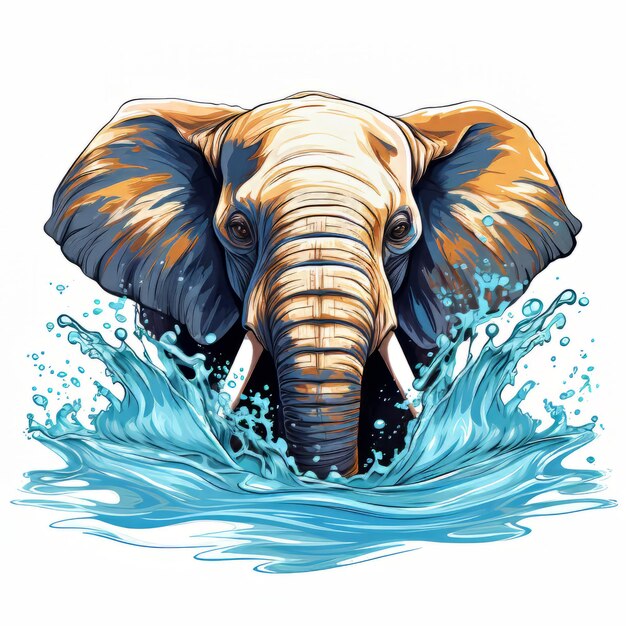 PSD serene water joue avec l'ia générative de l'éléphant