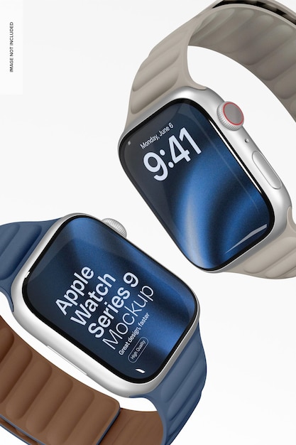 PSD la série 9 de l'apple watch mockup perspective 02