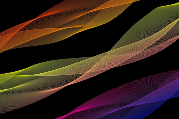 une série colorée de lignes colorées avec les couleurs de l'arc-en-ciel