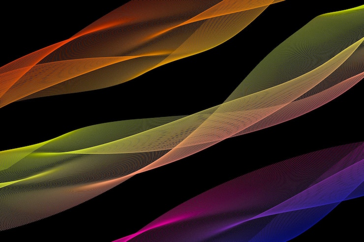 PSD una serie colorida de líneas coloridas con los colores del arco iris
