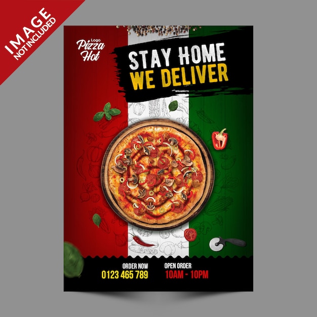 PSD série de modelos de panfletos de pizza italiana
