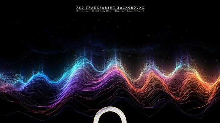 PSD serie de función de onda diseño de fondo de vibraciones sinusoidales de color elementos ligeros y fractales sobre el tema del ecualizador de sonido espectro musical y probabilidad cuántica