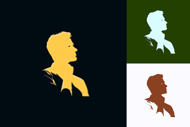 PSD una serie de imágenes de un hombre y una mujer con un auricular