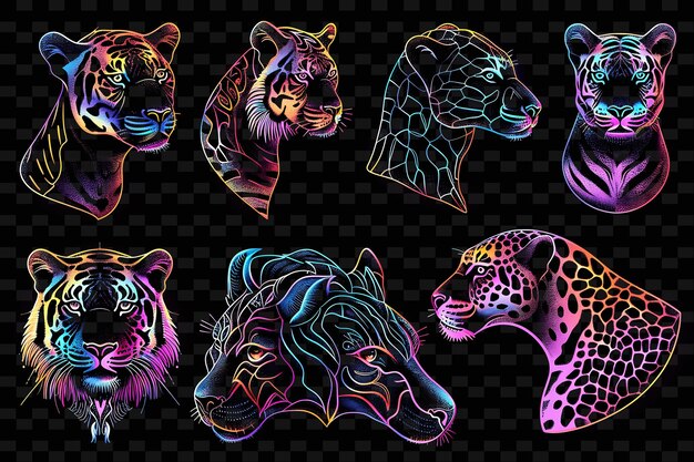 PSD una serie de imágenes de leopardos y leopardas