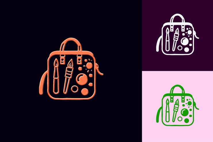 PSD une série d'images d'un sac à dos et un sac à dos