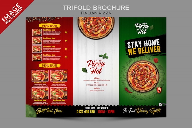 Série De Modèles à Trois Volets De Pizza Italienne