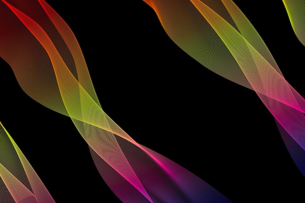 une série d'ondes colorées avec les mots feu sur elles