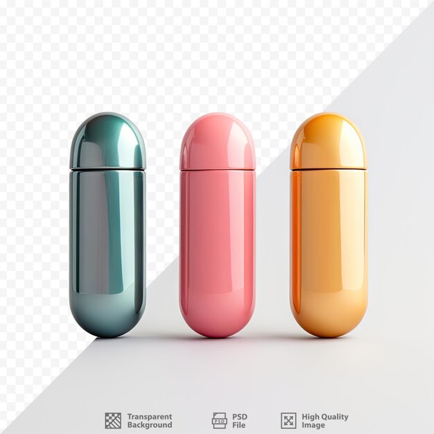 PSD una serie de pastillas de diferentes colores, incluida una que dice 