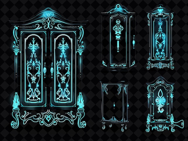 une série de portes et de fenêtres en verre de la collection de l'artiste