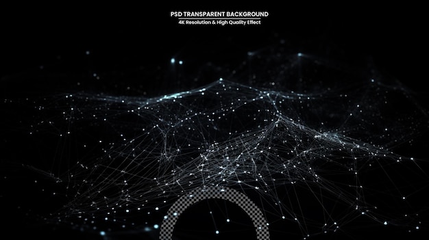 PSD série virtual wave de réalité virtuelle interaction d'ondes sinusoïdales horizontales et de particules lumineuses pour le transfert de données réalité mathématique artificielle virtuelle