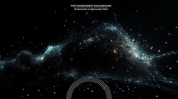 Série Virtual Wave de réalité virtuelle Interaction d'ondes sinusoïdales horizontales et de particules lumineuses pour le transfert de données réalité mathématique artificielle virtuelle