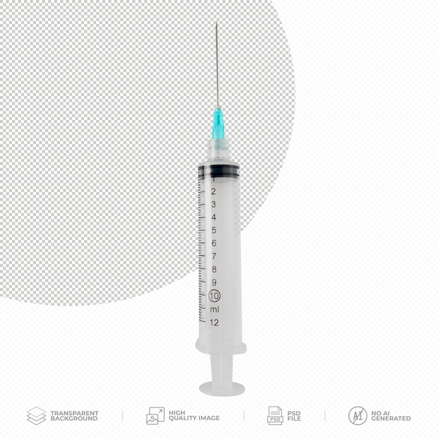 Seringa médica para injecção em fundo transparente PSD