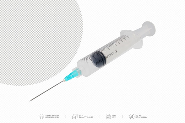 Seringa medica su sfondo trasparente PSD
