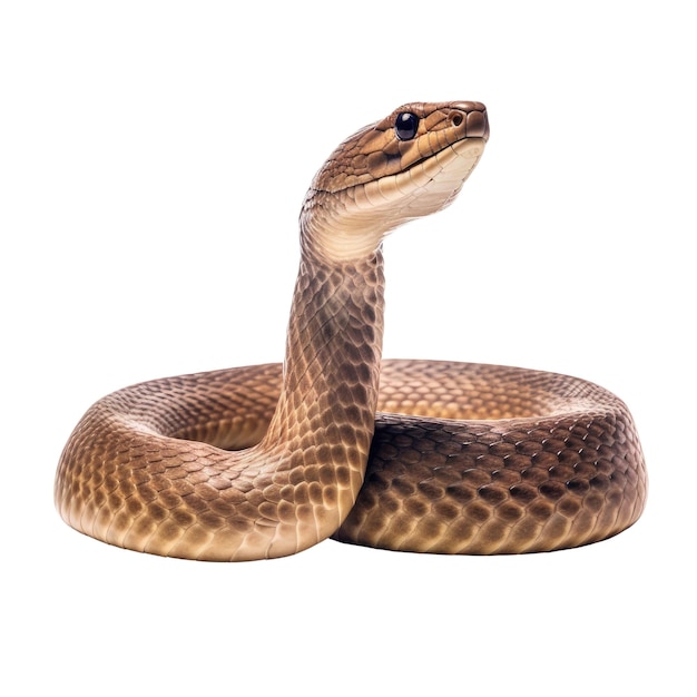 PSD un serpent brun sur fond blanc isolé sur blanc transparent png generative ai