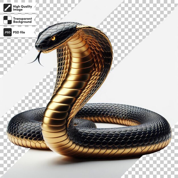 Un Serpent Noir Et Doré Avec Une Tête Noire Et Une Tête Noir