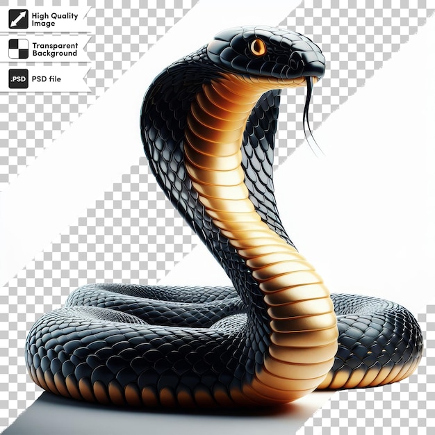 PSD un serpent noir avec un œil d'or et un serpent noir sur le dos
