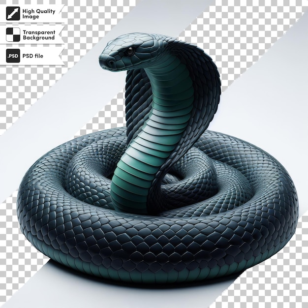 PSD un serpent noir avec une tête verte et un corps noir