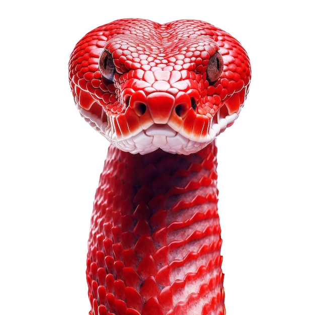 PSD un serpent rouge sur un fond transparent