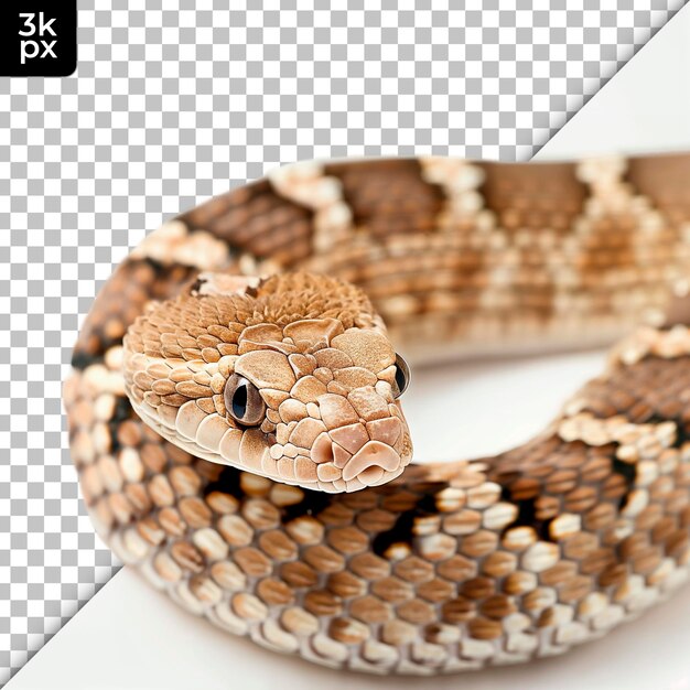 PSD un serpent avec une tête noire et un fond noir et blanc