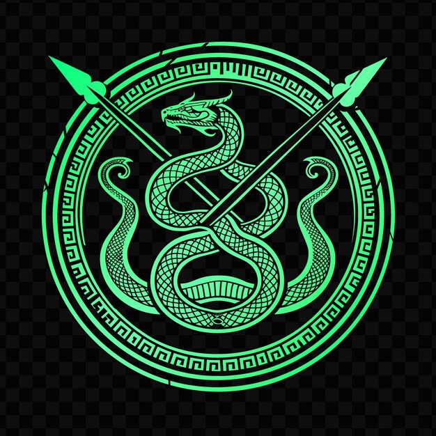 PSD un serpent vert avec un serpent vert sur un fond noir