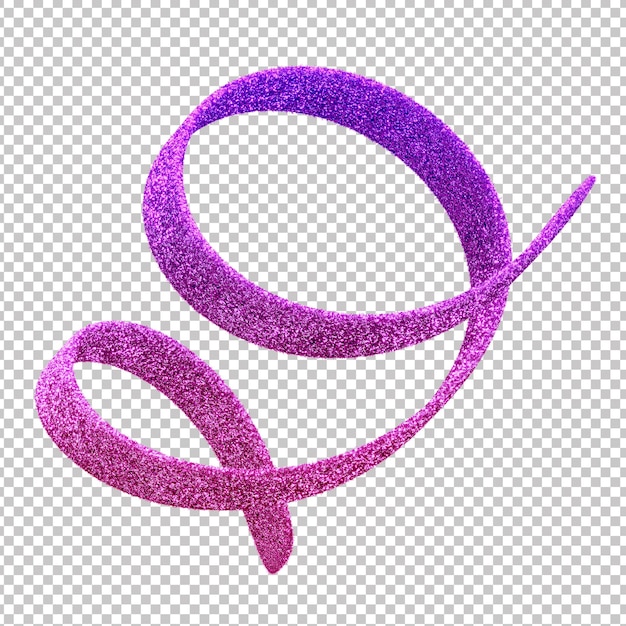PSD serpentina de carnaval de brilho púrpura 3d com fundo transparente