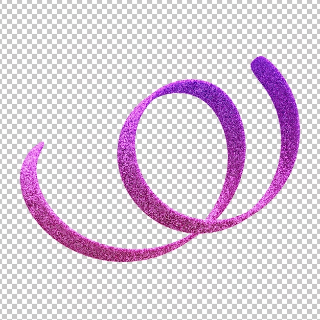 PSD serpentine de carnaval à l'éclat violet 3d avec fond transparent