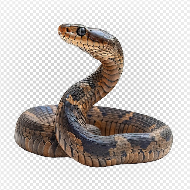 Serpiente aislada en un fondo transparente generativo ai