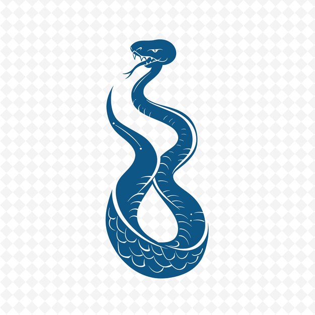 Una serpiente azul con un letrero que dice serpiente