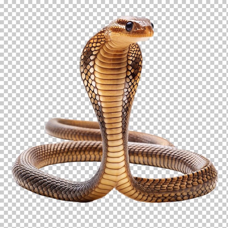 PSD serpiente cobra aislada sobre un fondo transparente