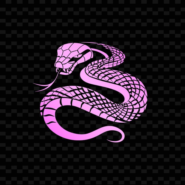 PSD una serpiente con una cola rosa es un símbolo del zodiaco