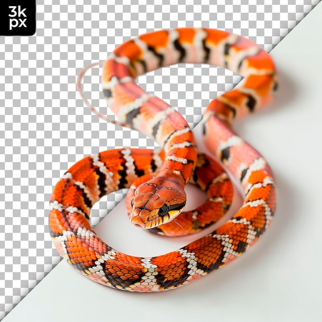 Una serpiente con un cuerpo negro y naranja y rayas naranjas