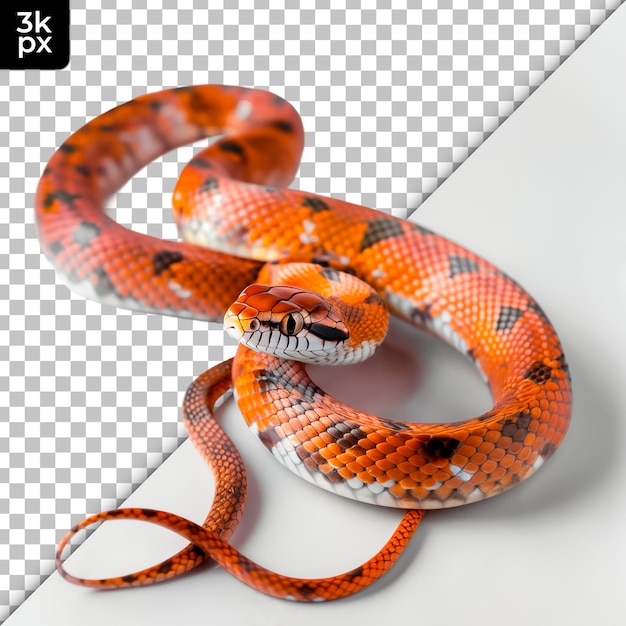 PSD una serpiente con un cuerpo rojo y un fondo blanco y negro