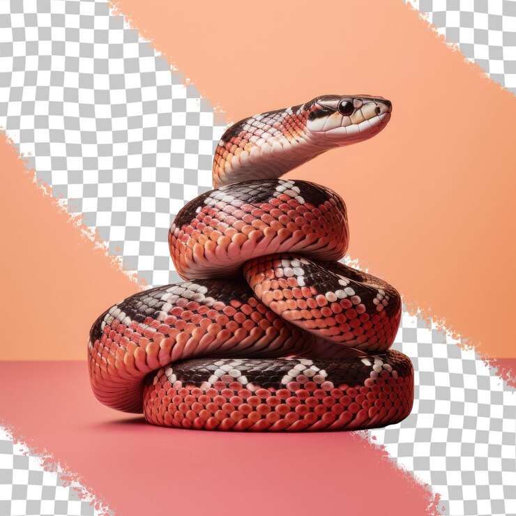 PSD serpiente real oriental con dos cabezas sobre un fondo transparente