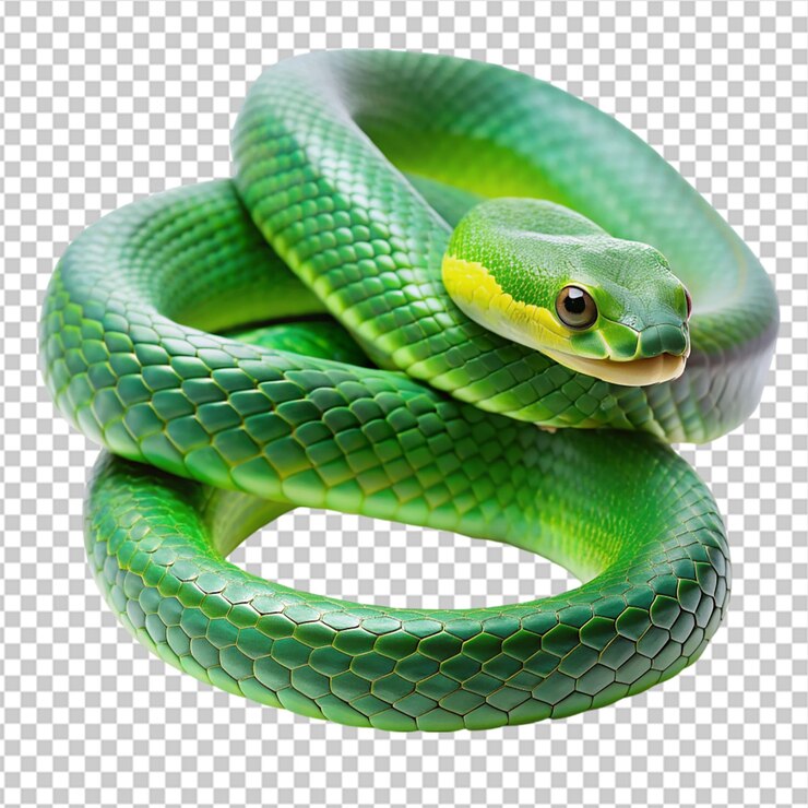 PSD serpiente sobre un fondo transparente