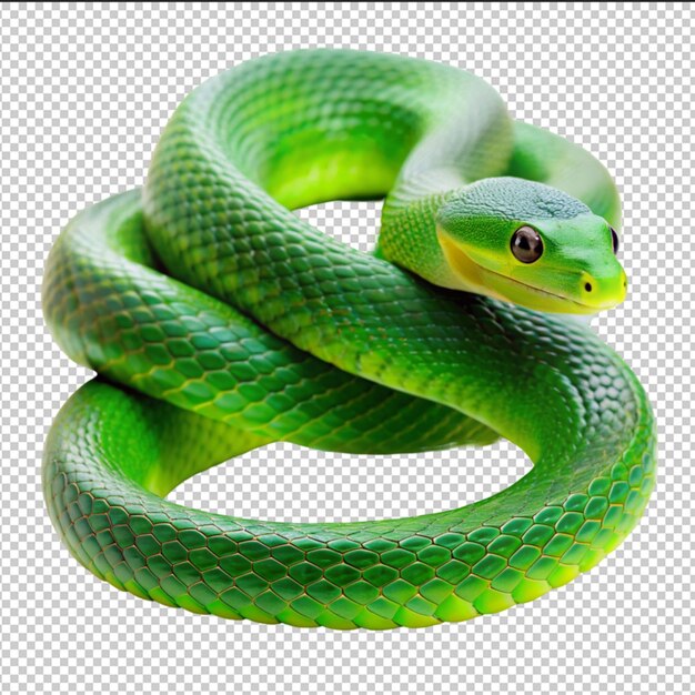 PSD serpiente sobre un fondo transparente