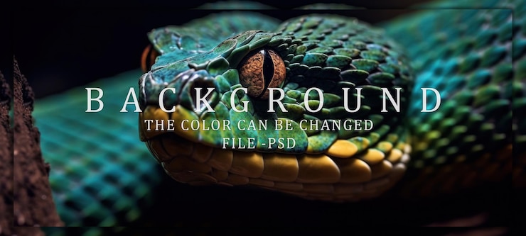 PSD la serpiente víbora verde de cerca