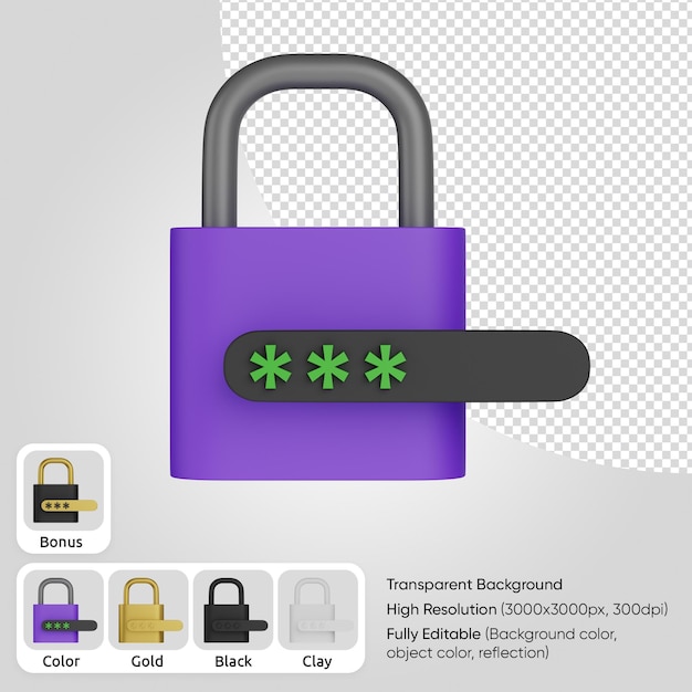 Serrure De Protection De Sécurité 3d