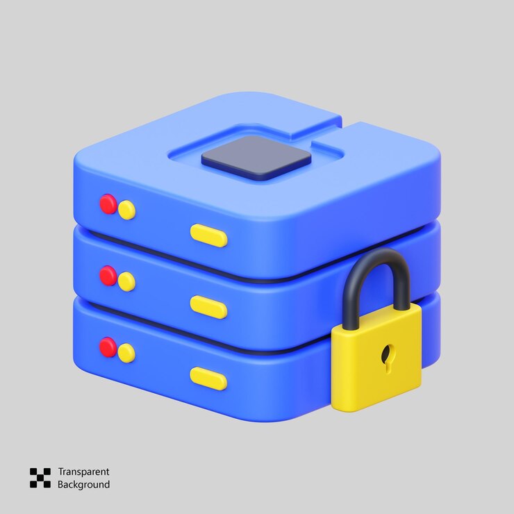 PSD server-big-data-schloss 3d-symbol