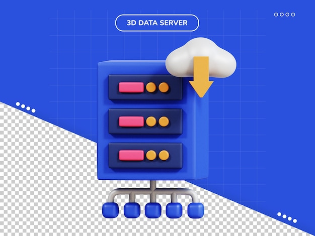 server data download 3d icon