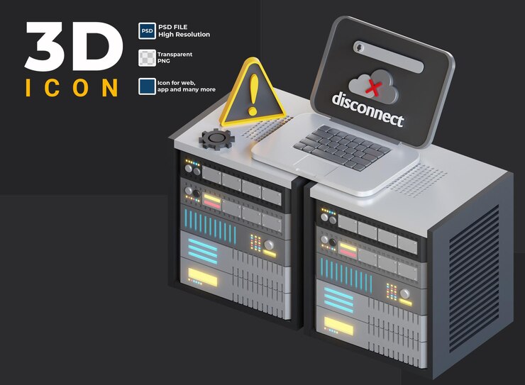 PSD server del computer 3d disconnesso