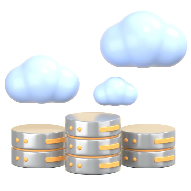 Le serveur nuage 3D Illustration Icon Pack Élément