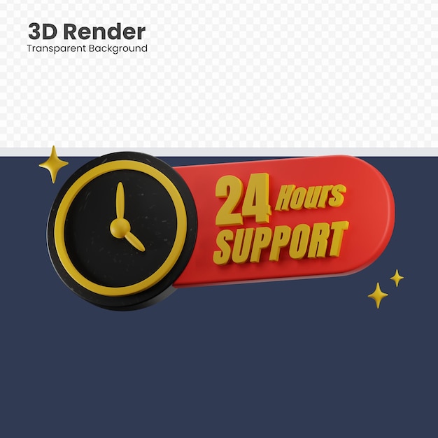 Service 24 heures sur 24 Illustration 3d isolée