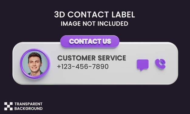 PSD service client contactez-nous modèle en rendu 3d