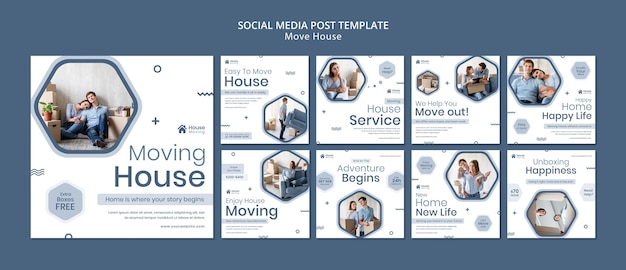 PSD service de déménagement de maison instagram posts
