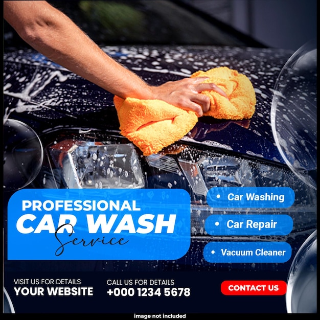 Service de lavage de voitures posté sur les réseaux sociaux